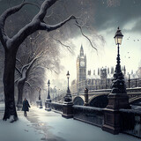 Fototapeta Londyn - Winter in London