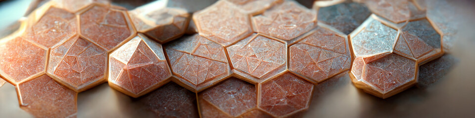 Poster - Hexagon background created with Generative Ai technology