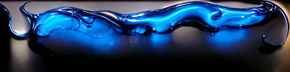 Poster - Wave color Liquid shape. Abstract design created with Generative Ai technology