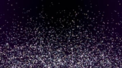 Wall Mural - silver and purple particles floating on the black background