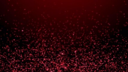 shiny red stars float and blink on the black background.