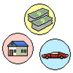 Sticker - pixel art dream money wealth