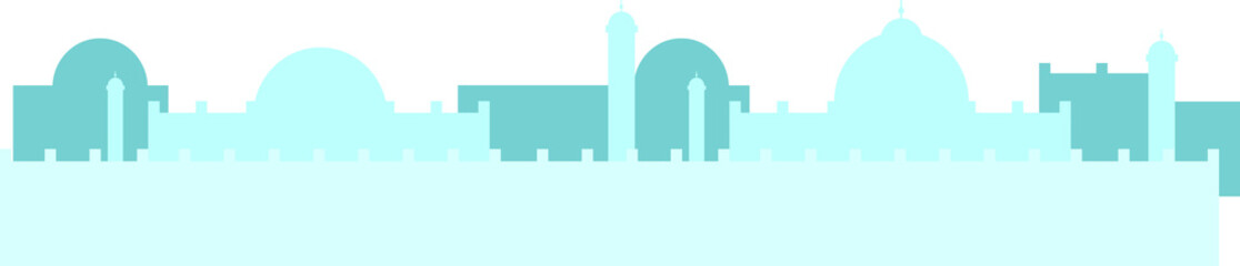 Poster - India religious landscape semi flat color raster object. Teej festival celebration. Full sized item on white. Monsoon time. Simple cartoon style illustration for web graphic design and animation