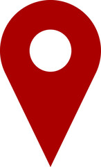 Poster - red location pointer pin or you are here marker sign icon. vector image.
