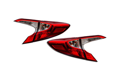 Car taillight, led light system technology isolated on white background.