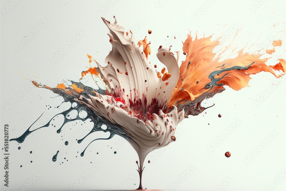 exploded colored paint on bright background Royalty-free fictitious ...
