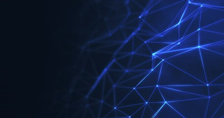 animation of connected lines and dots on dark blue background