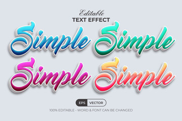 Poster - 3d text effect 4 color style. editable text effect.