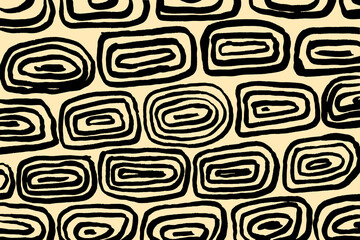 Poster - Abstract curve line in Trendy backgrounds hand drawn illustration. Maze pattern in retro and vintage style