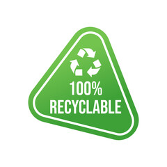 Canvas Print - 100% recycled sign or logo. Recyclable material symbol. Eco friendly concept. Recycled product label