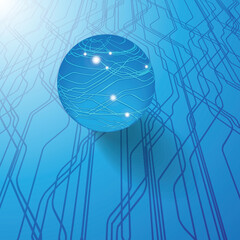 Fototapete - tech modern retro futuristic background .Vector design composition with various technology elements . Abstract contemporary art