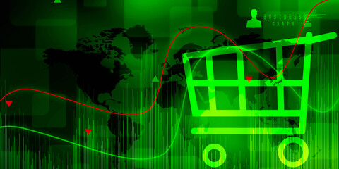 Poster - 2d rendering Shopping Cart illustration