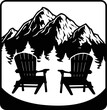 Adirondack chairs on mountain Vector