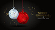 © Cienpies Design - Merry christmas greeting card hanging bauble in low poly abstract 3d
