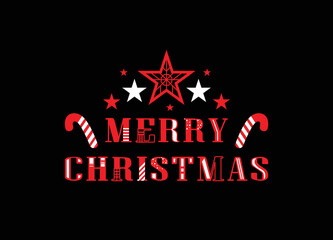 Wall Mural - Merry christmas word typography vector isolated