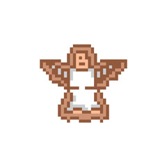 Wall Mural - Pixel art gingerbread cookie character design