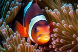 Highly detailed portrait of anemone fish