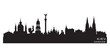 Kiev Ukraine city skyline vector silhouette