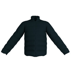 Poster - Dark classic men's jacket isolated on white background. 3d rendering   