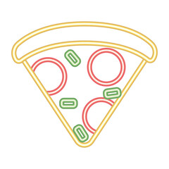 Sticker - pizza neon food