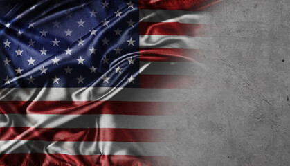 Sticker - American flag on grey concrete background