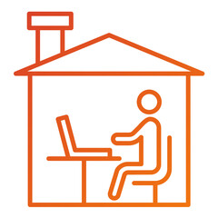 Sticker - Working at Home Icon Style