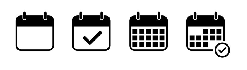 callendar icon. calendar planner icon collection. reminder organizer event signs. calendar notificat