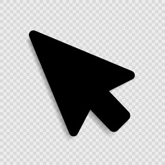 Poster - The black icon of the computer mouse cursor pointer on a transparent background. Vector illustration.