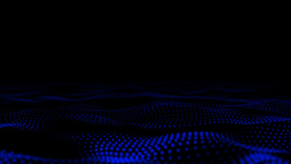 Wall Mural - Wave of dots and weave lines. Abstract background. Network connection structure.