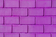 Purple Pink Lilac Color Paint Wall Brick Blocks Exterior Facade Texture Background Home Abstract House