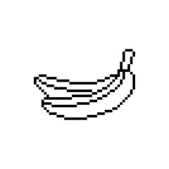 Poster - pixel banana icon vector pixel element for game