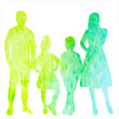 family watercolor silhouette design vector isolated