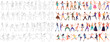 collection of dancing people in flat style, isolated vector
