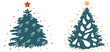 christmas tree in flat style, isolated vector