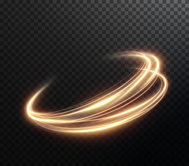 Leinwandbilder - Light golden Twirl. Curve light effect of golden line. Luminous golden circle. Element for your design, advertising, postcards, invitations, screensavers, websites, games.