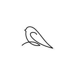 Sticker - bird logo vector icon template monoline color line art outline