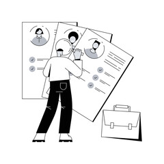 Poster - Wanted employees abstract concept vector illustration. Vacant job position, searching employees, open vacancies, join our team, we are hiring, staff wanted, personnel needed abstract metaphor.