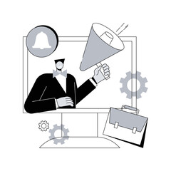 Poster - job alert abstract concept vector illustration. job notification, career alert, work opportunity inf