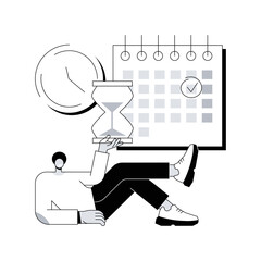 Poster - arrange appointment abstract concept vector illustration. arrange visit, book appointment, initiate 