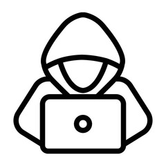Hacker vector icon design. Isolated  thief programmer sign design.