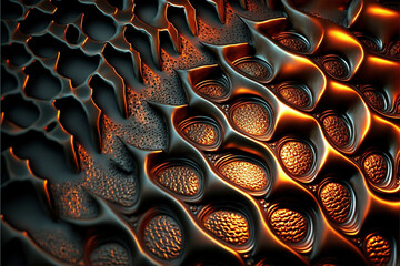 Canvas Print - Image of Dragon skin futuristic tiles texture. Ai generated content