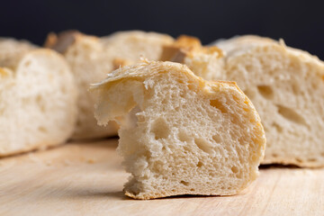 Sliced wheat loaf of fresh bread