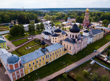 Aerial View Of Architectural Ensemble Of Orthodox Voznesenskaya Davidovsky Poustinia, Chekhovsky District, Russia