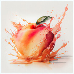 Sticker - red apple with water drops