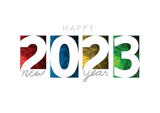 Happy new year 2023, horizontal banner. Brochure or calendar cover design template. Cover of business diary for year 2023. The art of paper cut.