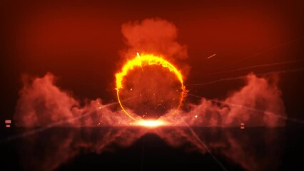explosion intro, reveal smoke nuclear animation, red smoke reveal for logo or tittle