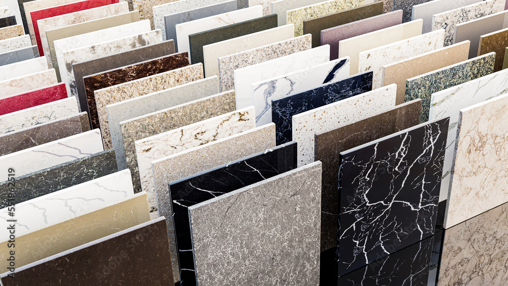 Color sample quartz tiles for floors, backsplash and showers Stock ...