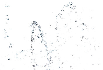 shape form droplet of water splashes into drop water line tube attack fluttering in air and stop mot