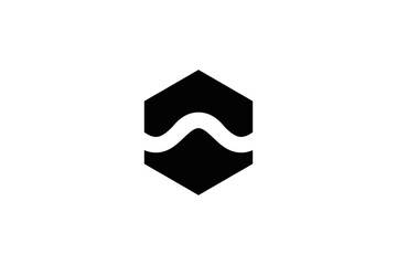 Canvas Print - Creative Polygon Wave Logo Design Template