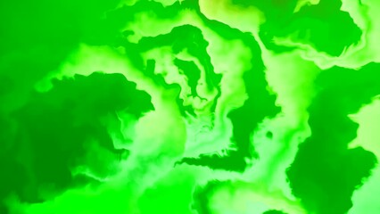 Poster -  Orange and green heavy smoke. Motion. A light background with colored clouds filling the entire background made in animation.